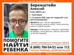 В Краснодаре с 14 апреля разыскивают пропавшего 9-летнего Алексея Беренштейна