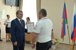 Руководитель Главного управления МВД Краснодарского края Олег Агарков, глава Сочи Андрей Прошунин и председатель Горсобрания Сочи Виктор Филонов приняли участие в торжественном мероприятии ко Дню России