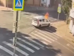 В Краснодаре момент огненного ДТП, в котором погиб водитель Лады, попал на видео